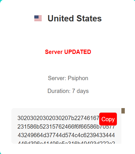 Server Address Generated