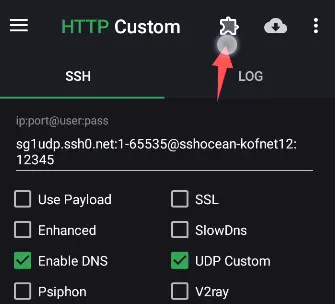UDP Tweak Settings Menu
