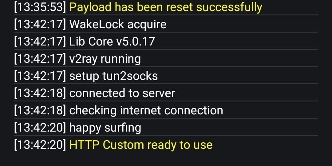 HTTP Custom Connection Log