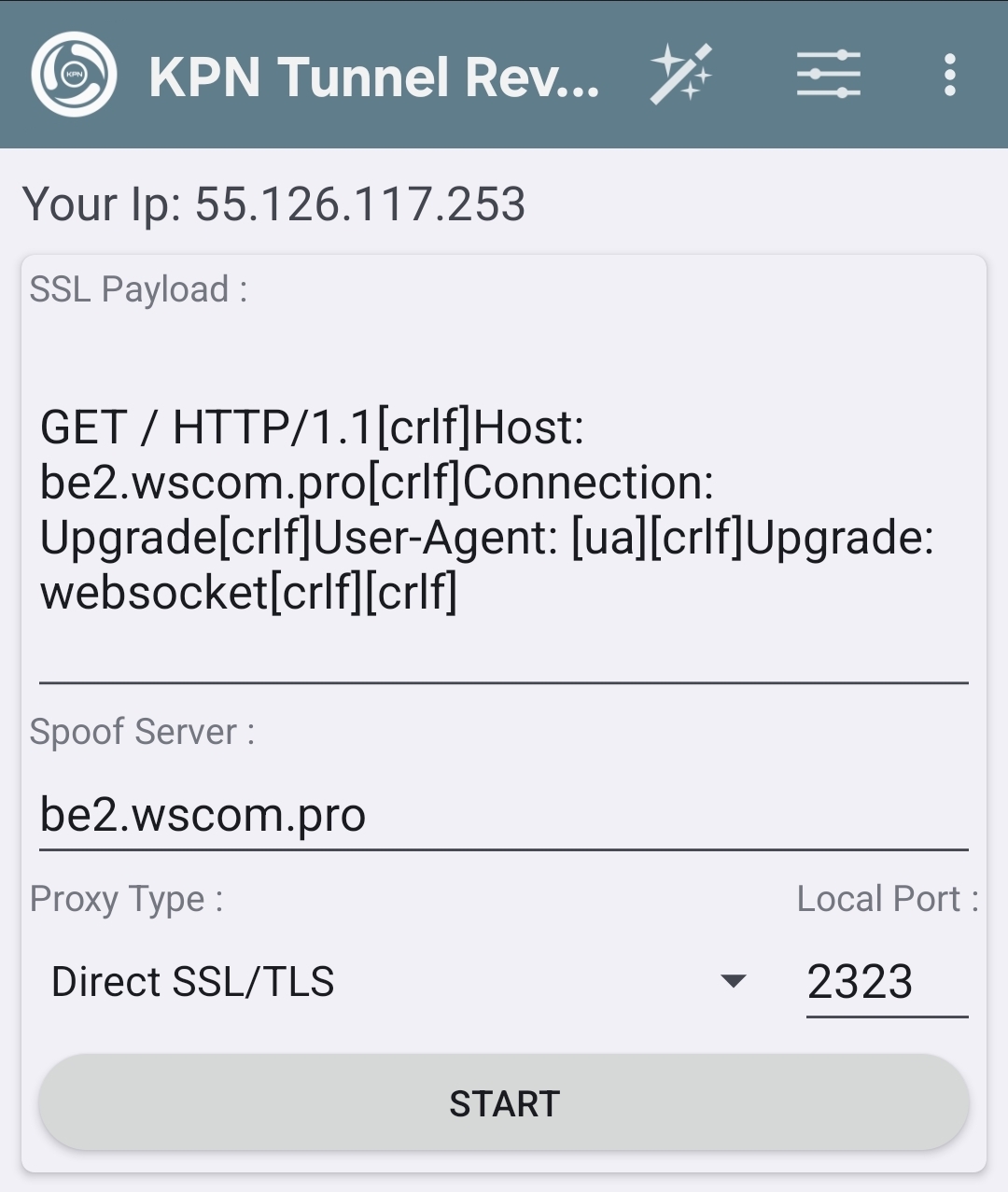 Creating a new KPN Tunnel config