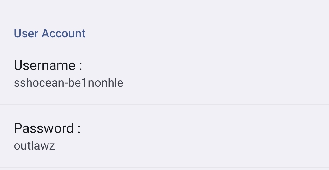 SSH account details inside file